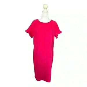 Eloquii NWT Pink Ruffled Short Sleeve Sheath Dress Size 14